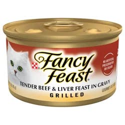 Fancy Feast Purina Fancy Feast Gravy Wet Cat Food, Grilled Tender Beef & Liver Feast in Gravy - 3 oz. Can