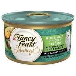 Fancy Feast Purina Fancy Feast Wet Cat Food, Medleys White Meat Chicken Tuscany With Long Grain Rice & Greens - 3 oz. Can