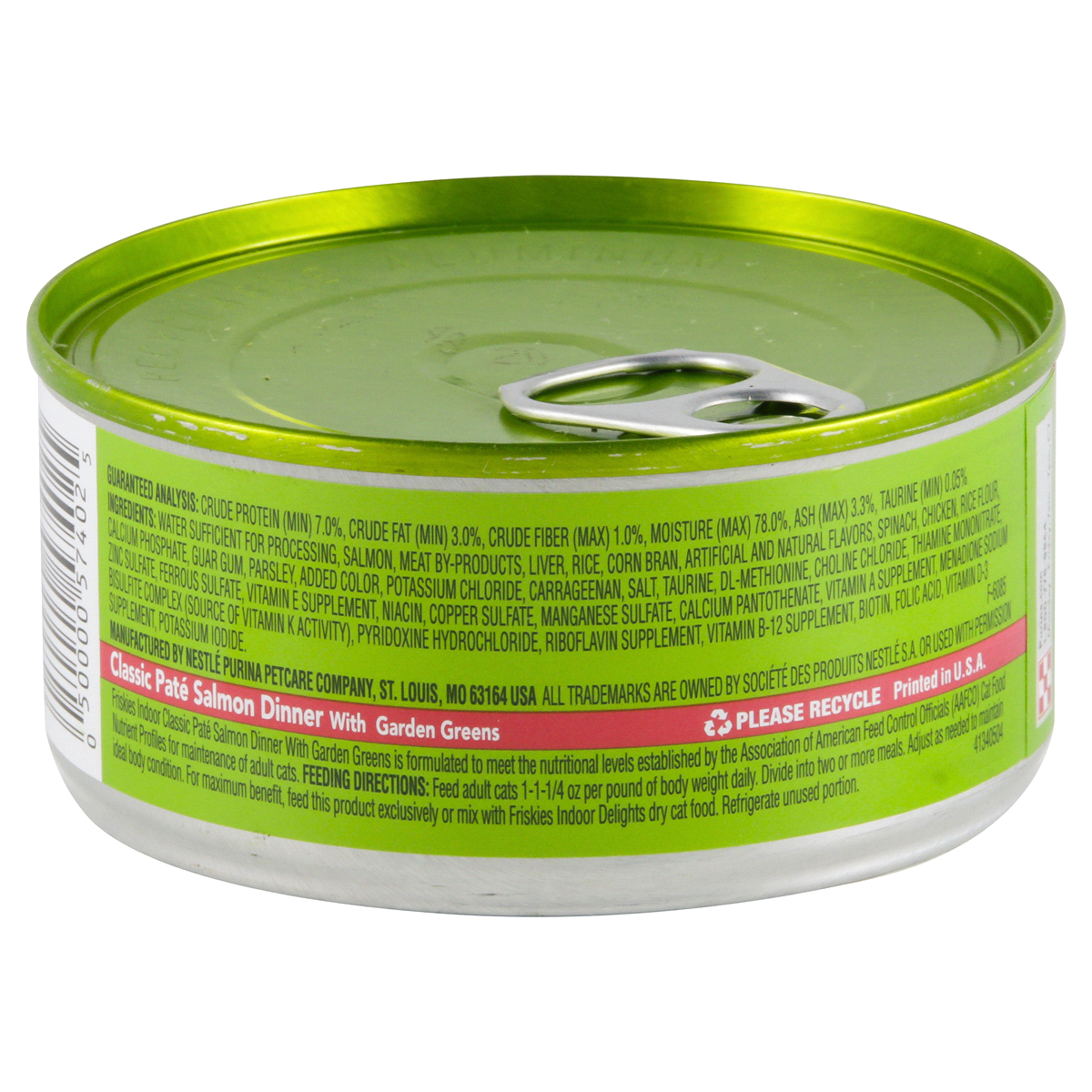 slide 3 of 4, Purina Friskies Indoor Pate Salmon Dinner With Garden Greens Cat Food, 5.5 oz