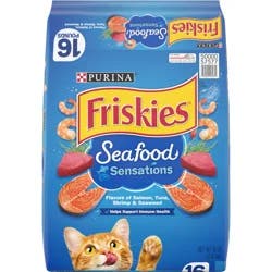 Friskies Purina Friskies Dry Cat Food, Seafood Sensations - 16 lb. Bag