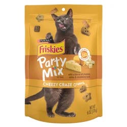 Friskies Purina Friskies Cat Treats, Party Mix Cheezy Craze Crunch - 6 oz. Pouch