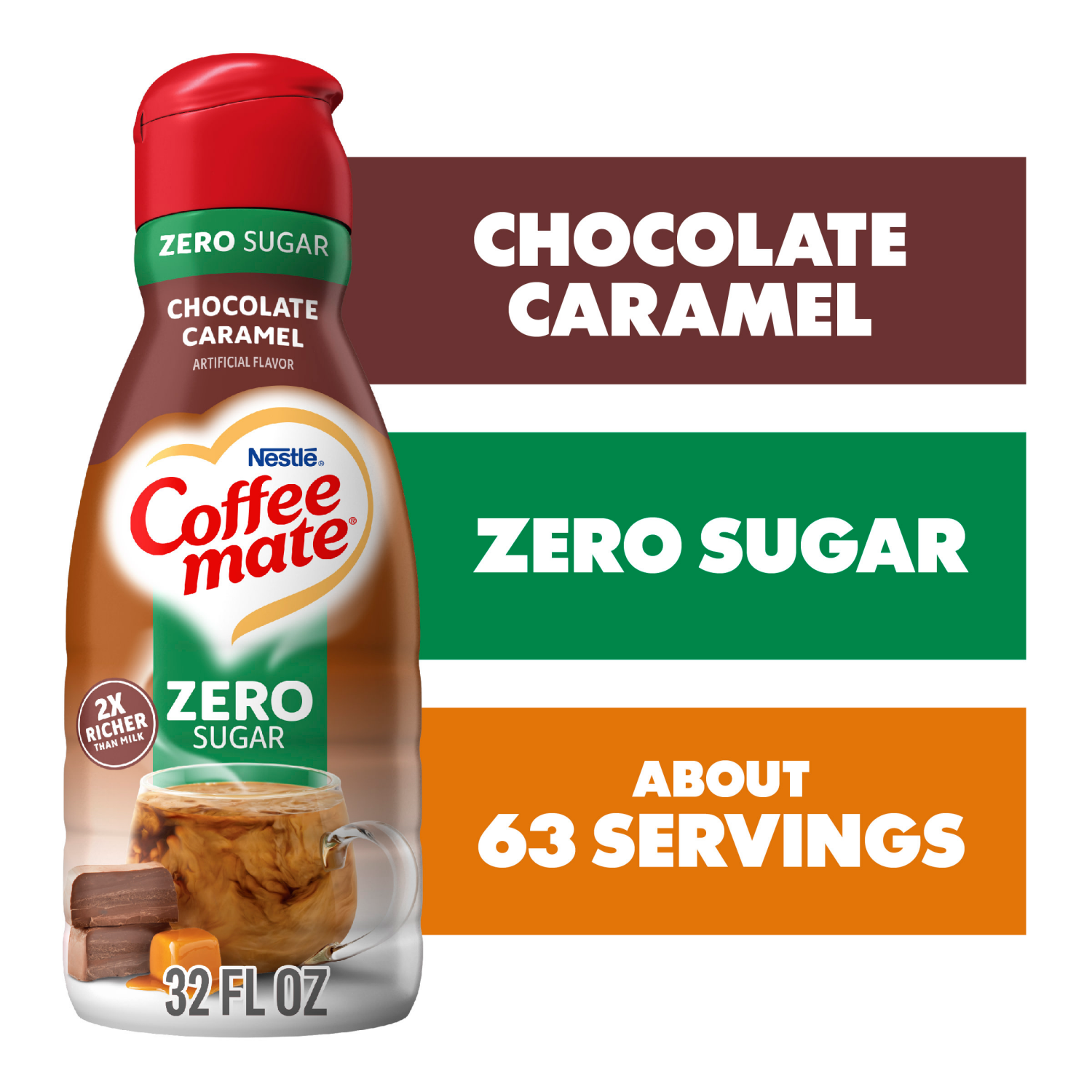 slide 1 of 5, Nestlé Sugar Free Chocolate Caramel Liquid Coffee Creamer 32 fl oz., 32 fl oz