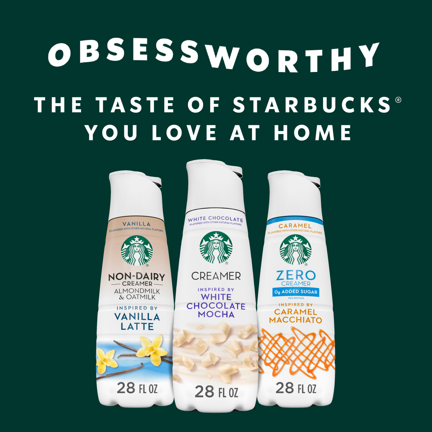 slide 2 of 8, Starbucks White Chocolate Flavored Coffee Creamer, Inspired by White Chocolate Mocha, 28 fl oz