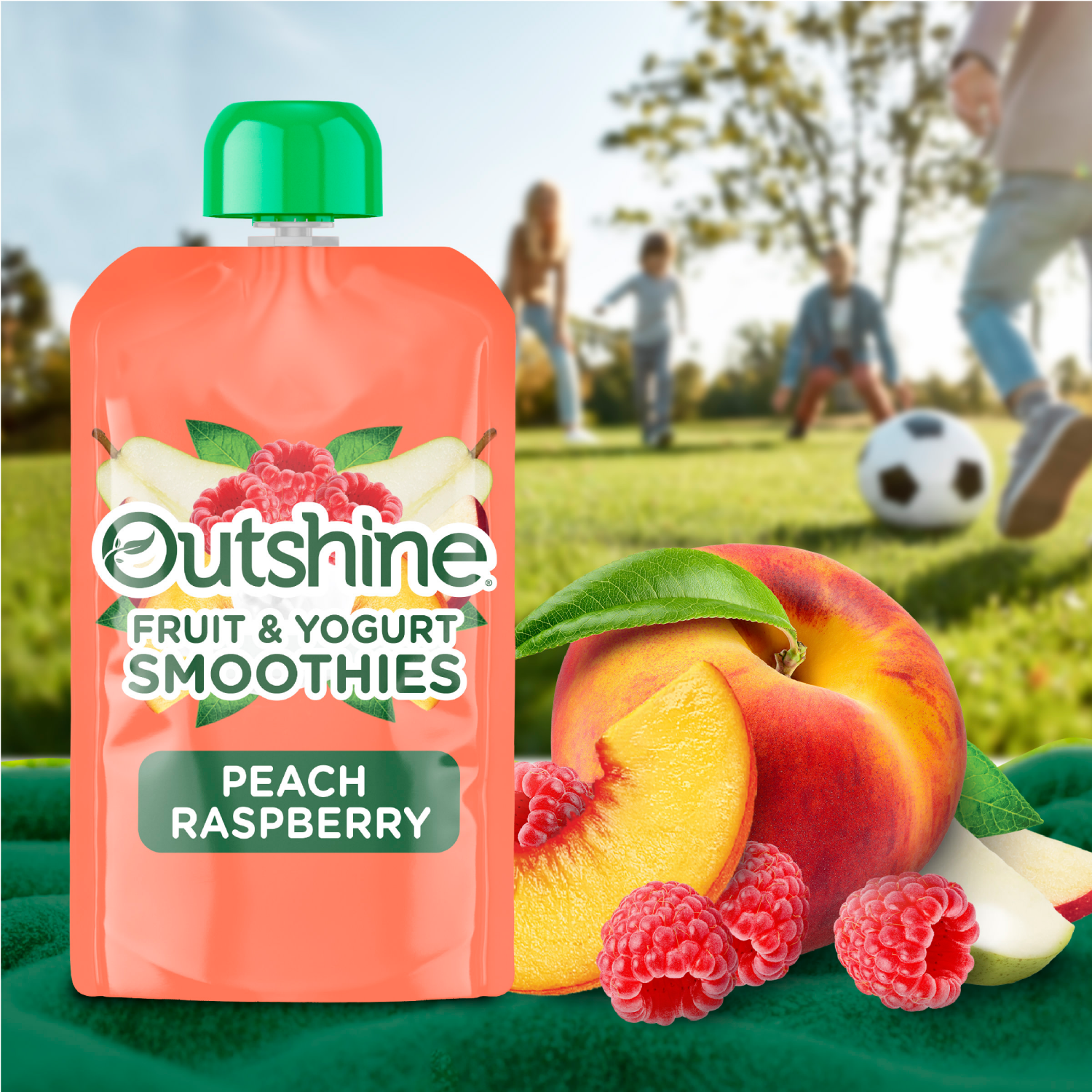 slide 4 of 5, Outshine Fruit & Yogurt Smoothie Peach Raspberry, 4-Pack of 3.5oz Fruit & Yogurt Pouches, 4 ct