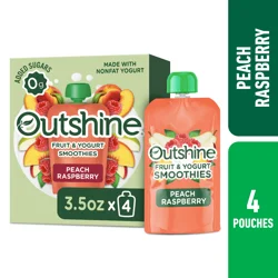 Outshine Fruit & Yogurt Smoothie Peach Raspberry, 4-Pack of 3.5oz Fruit & Yogurt Pouches