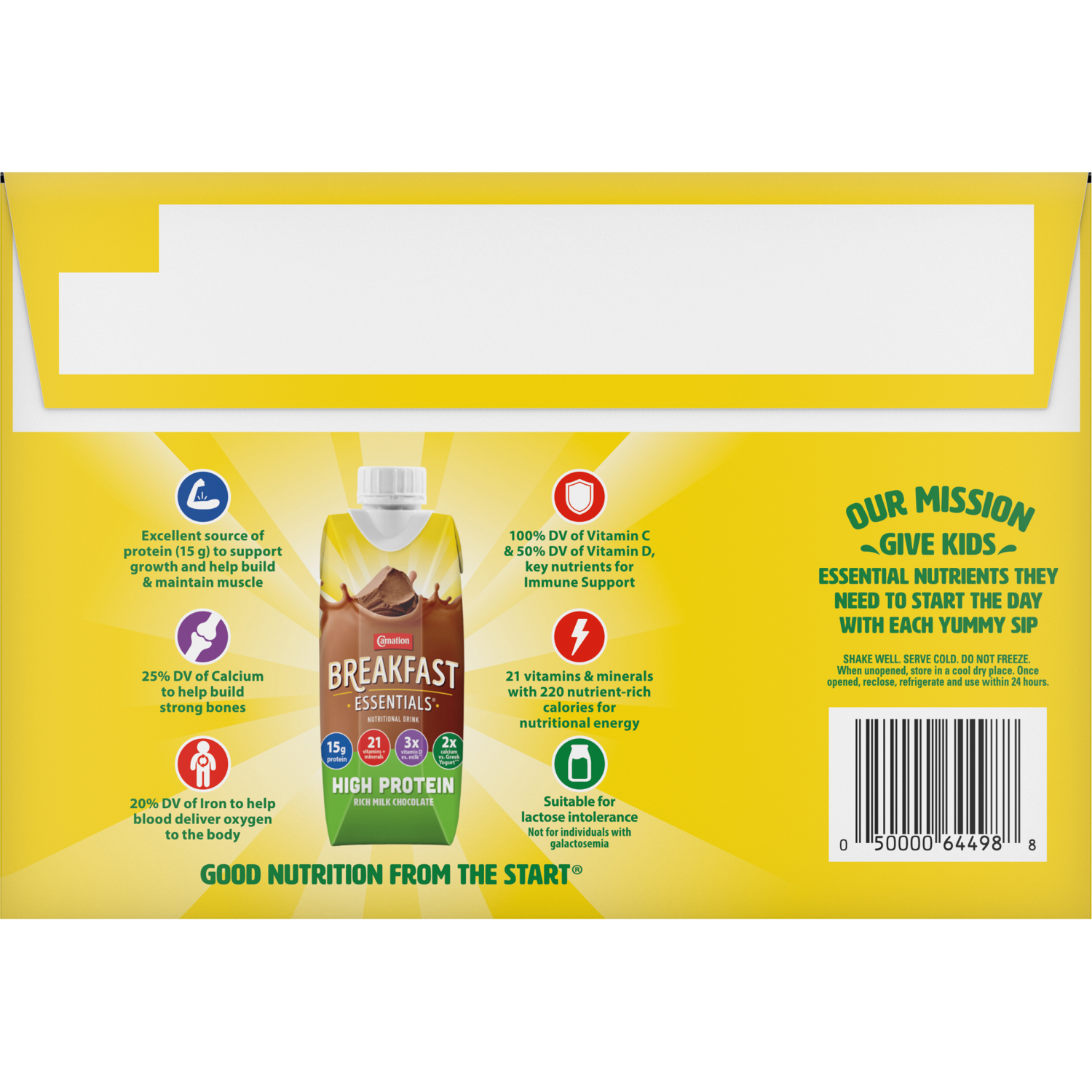 slide 2 of 6, Carnation Breakfast Essentials High Protein Rich Milk Chocolate Nutritional Drink 12 - 8 fl oz Cartons, 12 ct