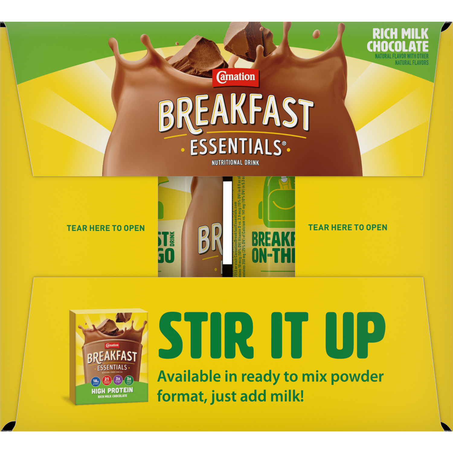 slide 4 of 6, Carnation Breakfast Essentials High Protein Rich Milk Chocolate Nutritional Drink 12 - 8 fl oz Cartons, 12 ct