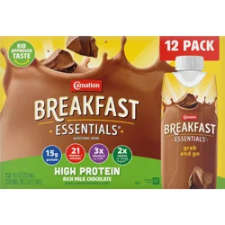 Carnation Breakfast Essentials High Protein Rich Milk Chocolate Nutritional Drink 12 - 8 fl oz Cartons