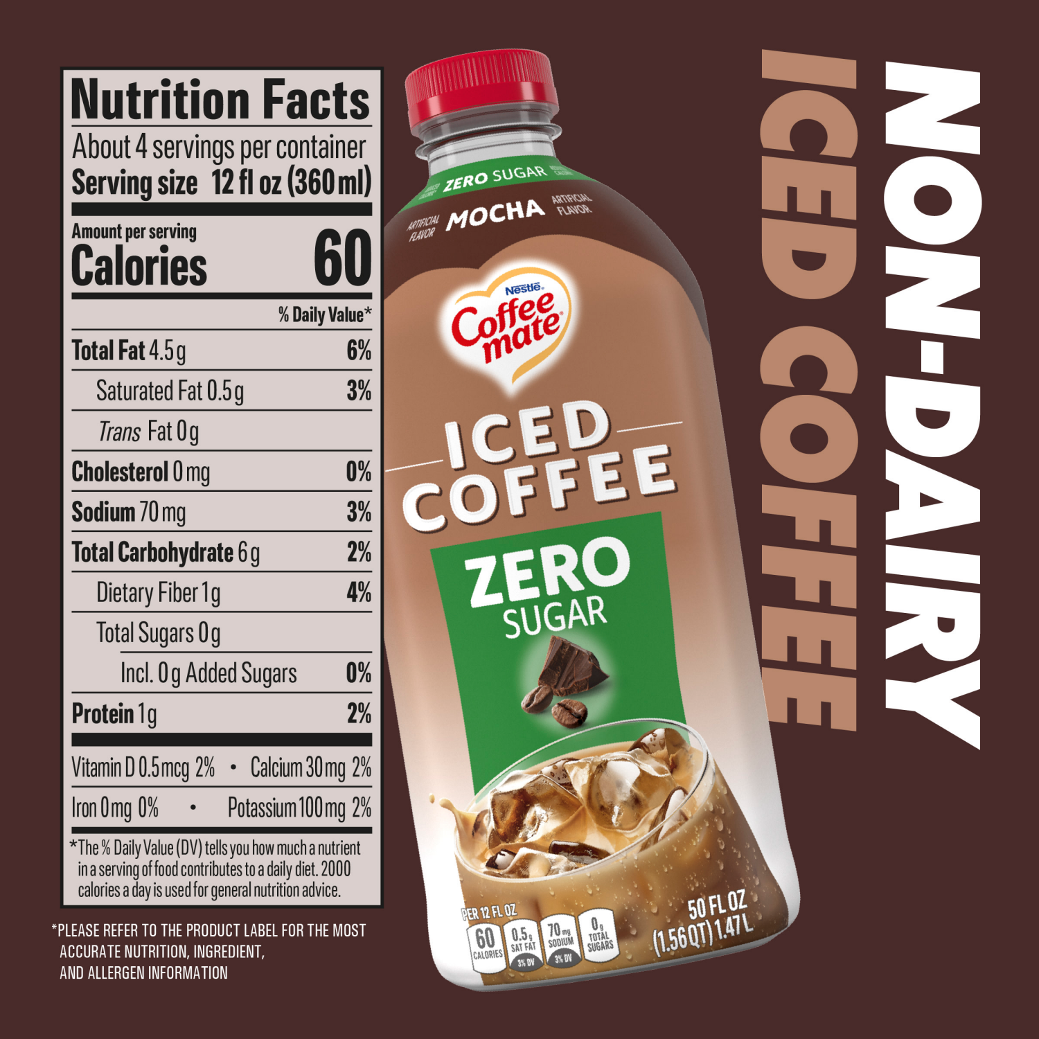 slide 5 of 8, Coffee Mate Zs Mocha Iced Coffee, 50 fl oz