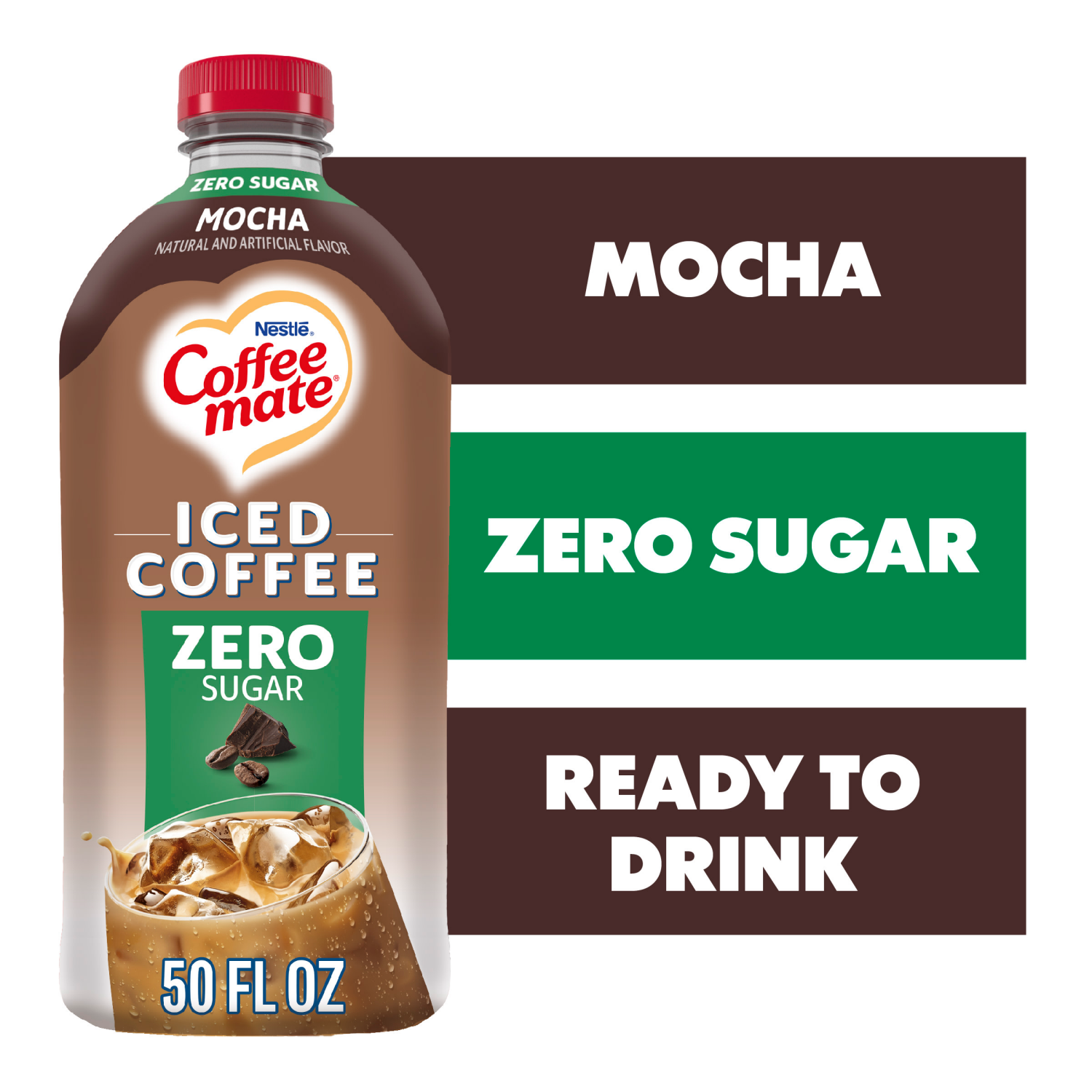 slide 1 of 8, Coffee Mate Zs Mocha Iced Coffee, 50 fl oz