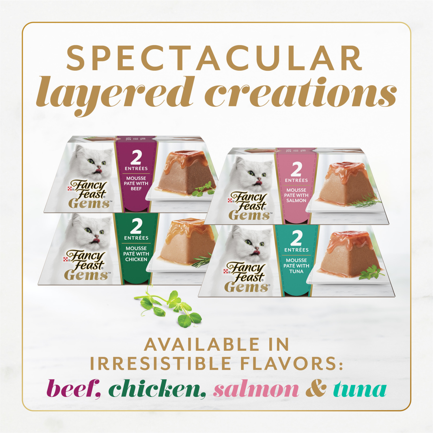 slide 5 of 8, Fancy Feast Gems Pate Cat Food Mousse and a Halo of Savory Gravy Wet Cat Food Variety Pack - (12) 4 oz. Boxes, 24 ct