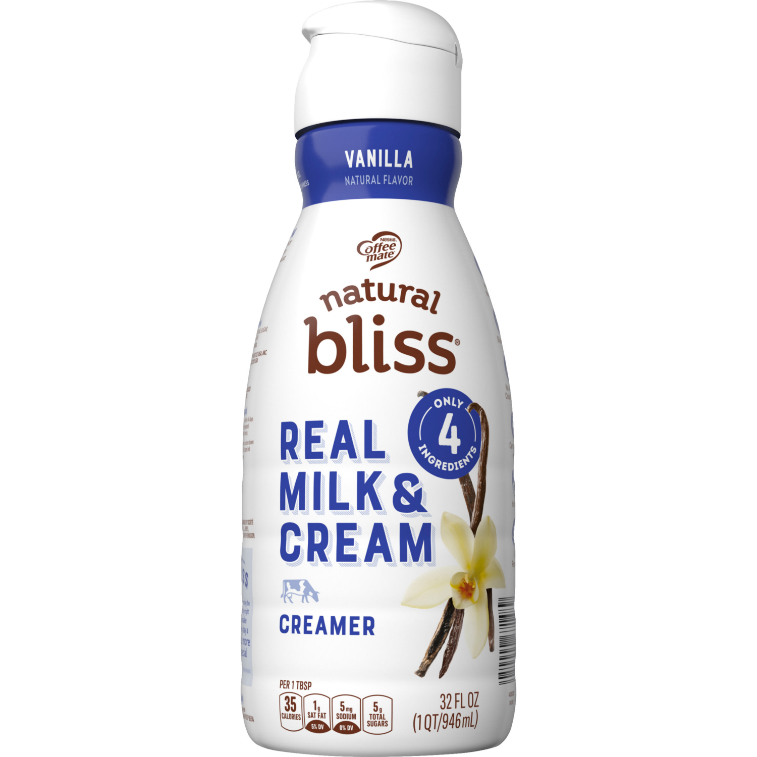 slide 5 of 8, Coffee-Mate Coffee mate Real Milk & Cream Vanilla Flavored Coffee Creamer 32 fl oz, 32 fl oz