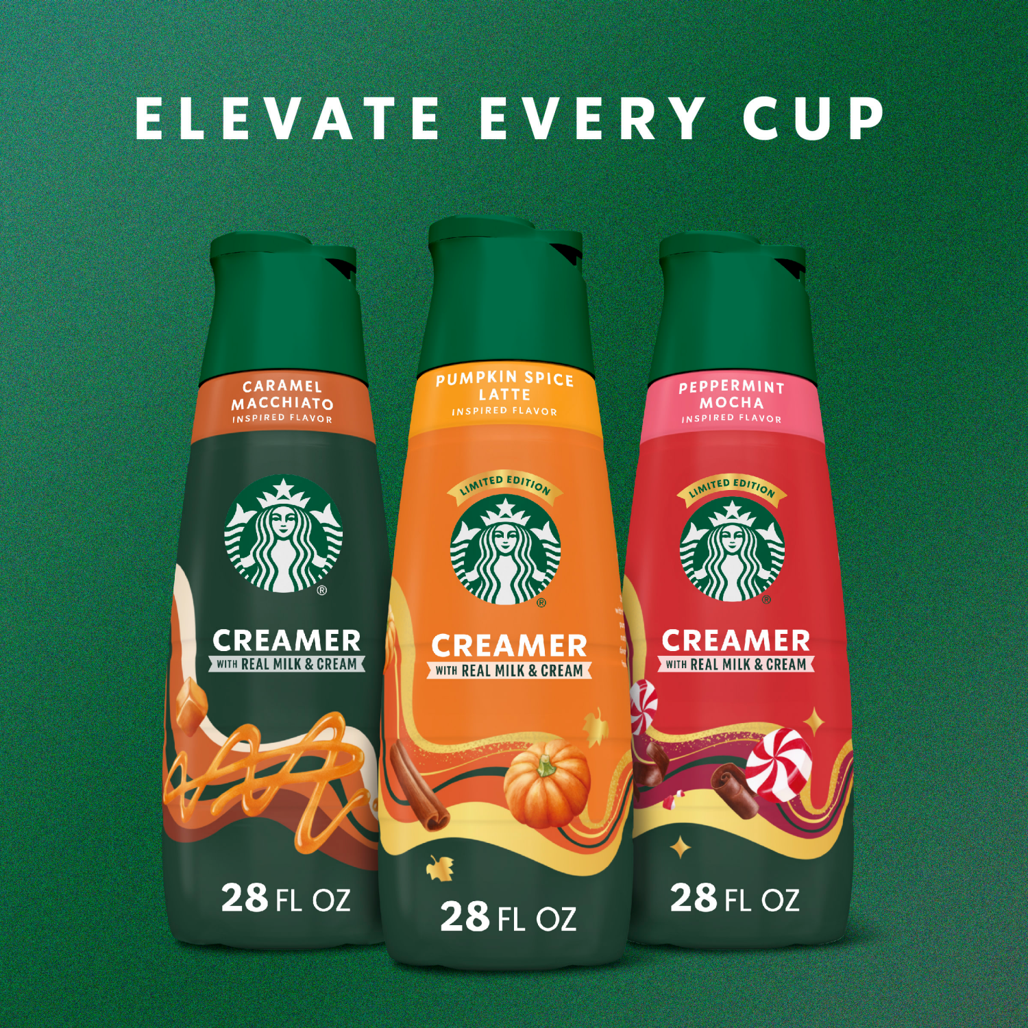slide 5 of 8, Starbucks Pumpkin Spice Flavored Coffee Creamer, Inspired by Pumpkin Spice Latte, Dairy Coffee Creamer, 28 fl oz, 28 fl oz