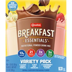 Carnation Breakfast Essentials Variety Pack Complete Nutritional Drink - 10 ct; 1.26 oz