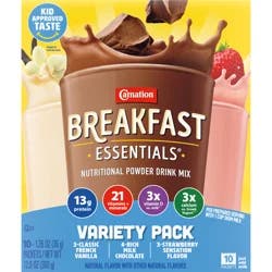 Carnation Breakfast Essentials Variety Pack Complete Nutritional Drink - 10 ct; 1.26 oz