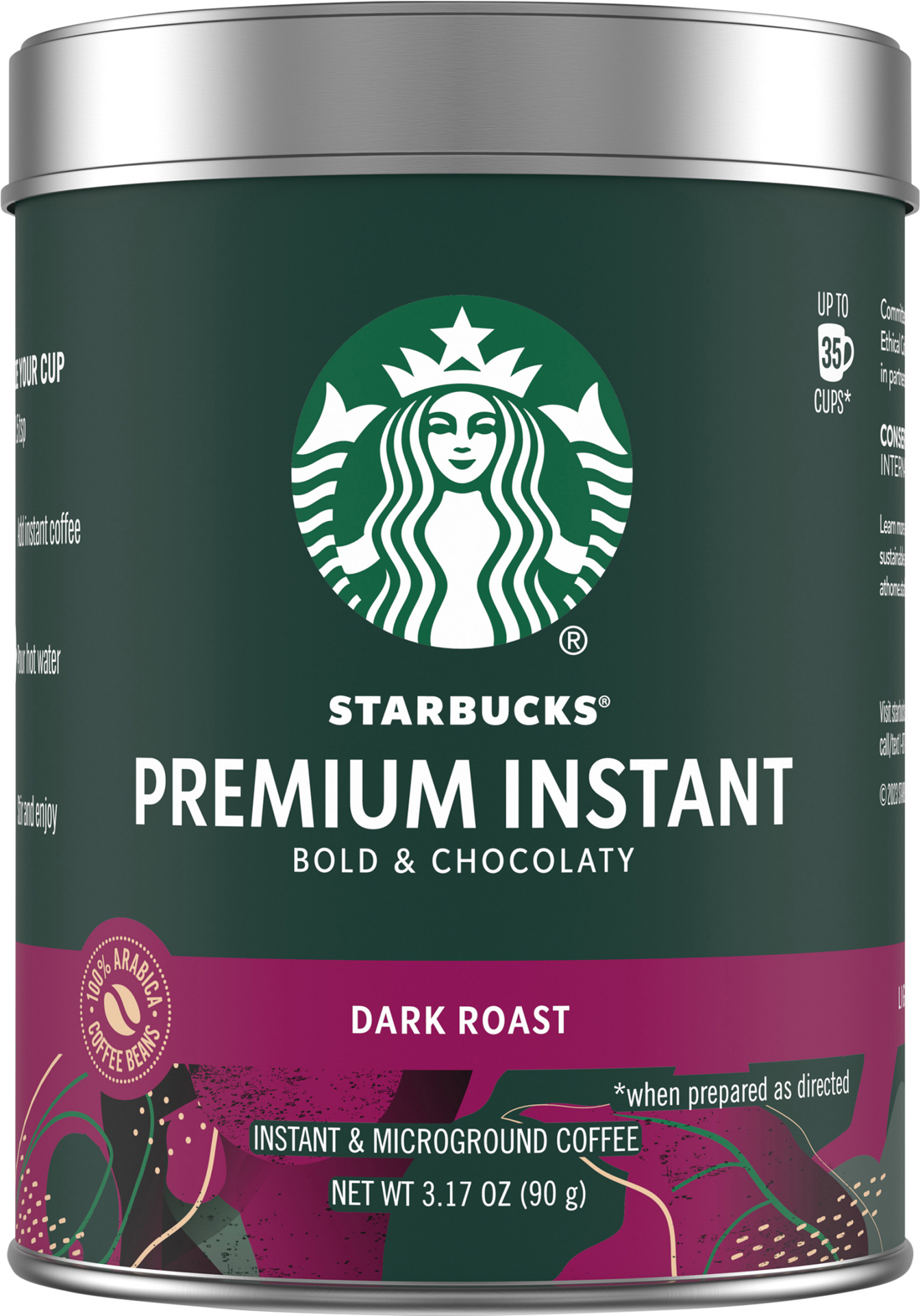 slide 1 of 3, Starbucks Premium Instant Coffee, Dark Roast, 100% Arabica Beans- 3.17 oz, 3.17 oz