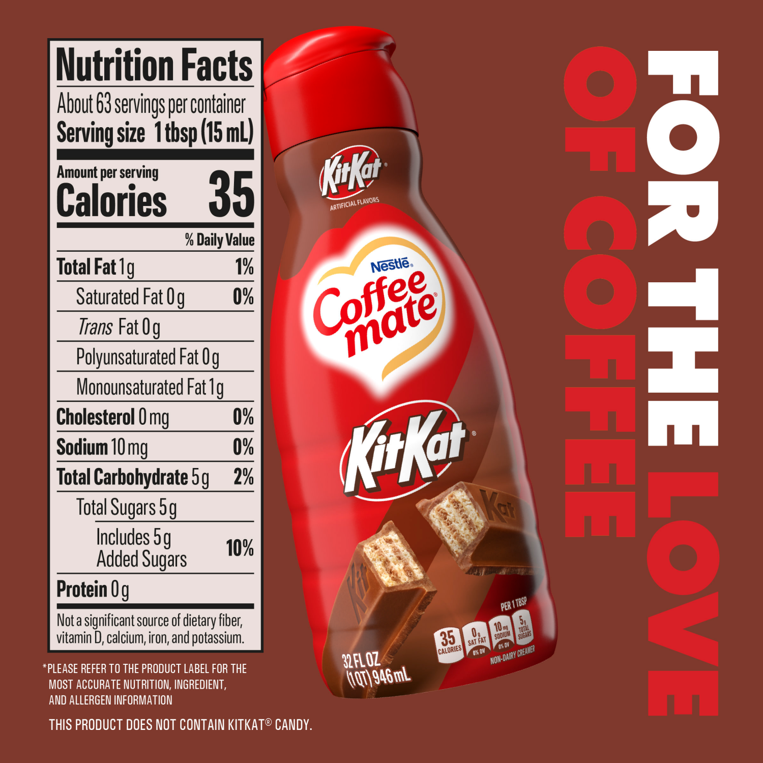 slide 3 of 5, Coffee Mate Creamer, KitKat Creamer, 32 fl oz