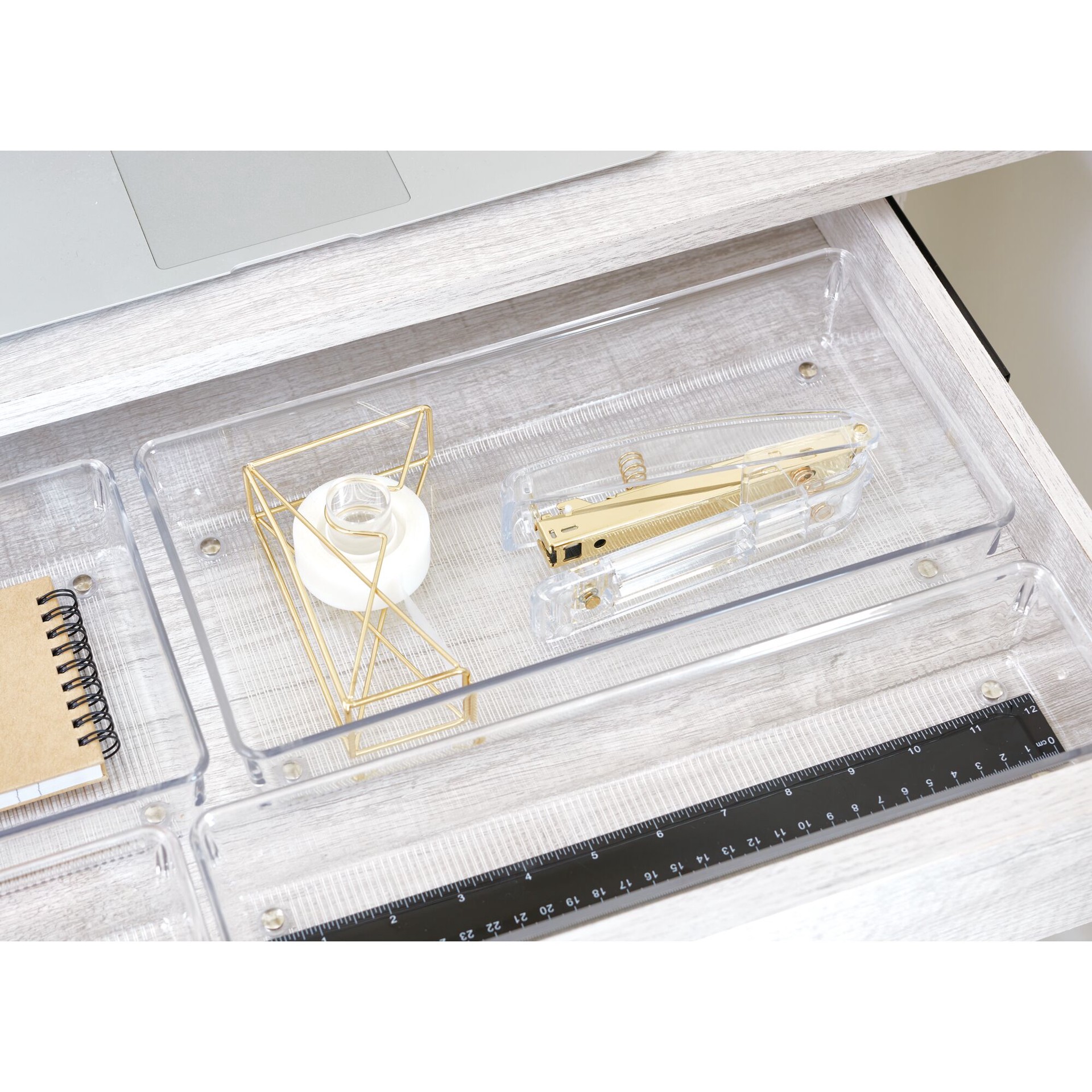 slide 5 of 6, iDesign 12-in x 6-in Clear Plastic Drawer Organizer, 1 ct