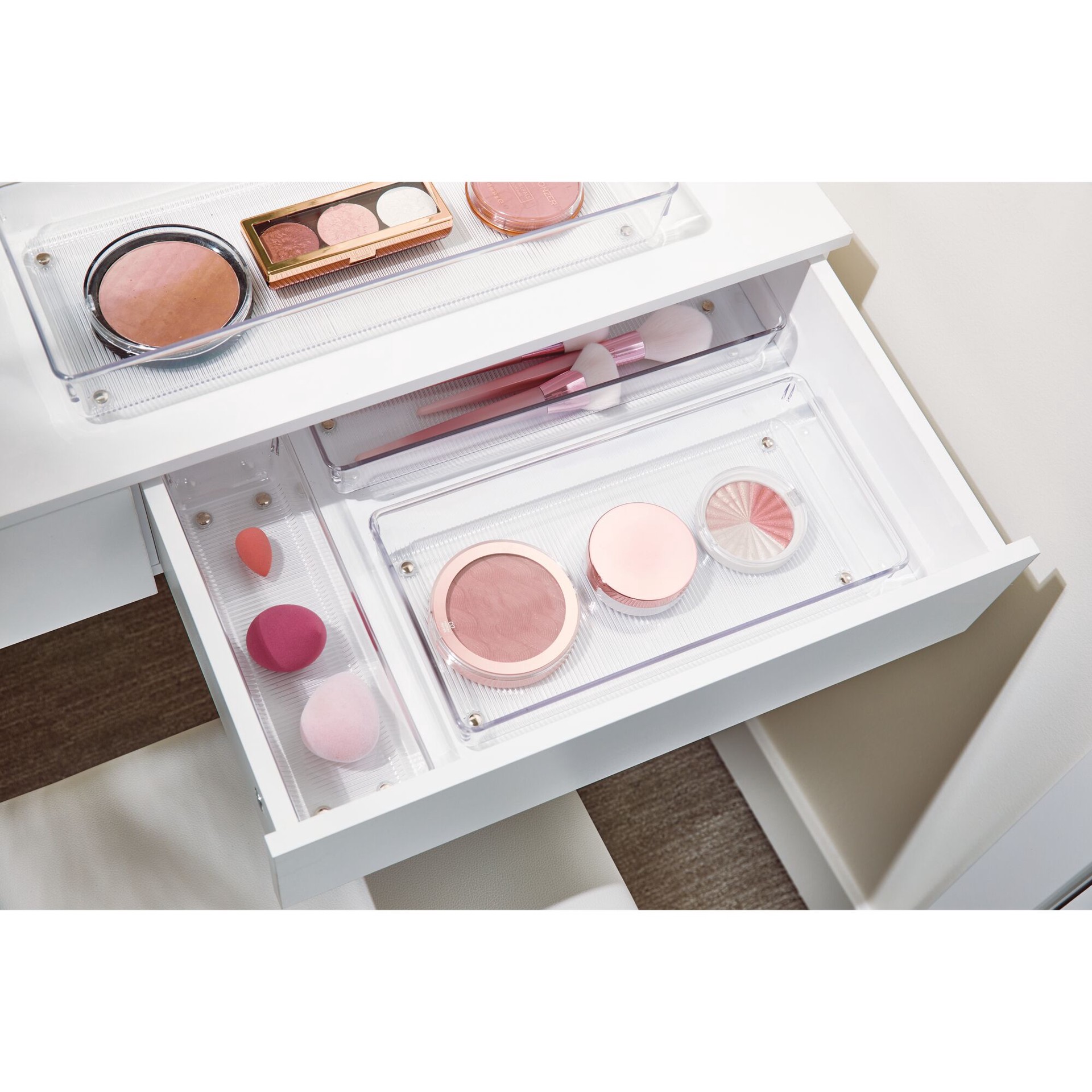 slide 6 of 6, iDesign 12-in x 6-in Clear Plastic Drawer Organizer, 1 ct