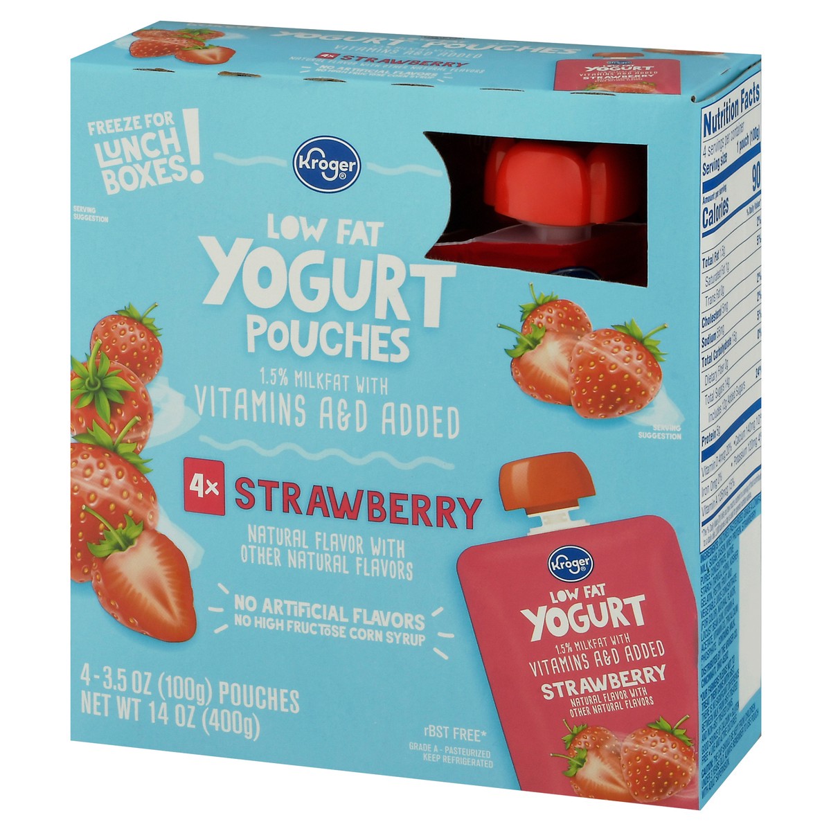 slide 7 of 11, Kroger Strawberry Yogurt Pouches - 4 ct; 3.5 oz, 4 ct; 3.5 oz