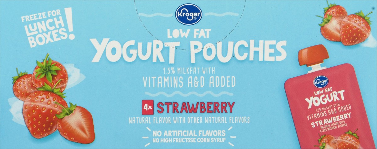 slide 5 of 11, Kroger Strawberry Yogurt Pouches - 4 ct; 3.5 oz, 4 ct; 3.5 oz