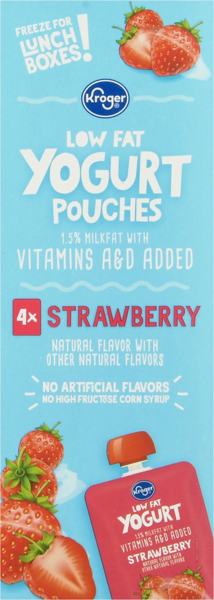 slide 6 of 11, Kroger Strawberry Yogurt Pouches - 4 ct; 3.5 oz, 4 ct; 3.5 oz