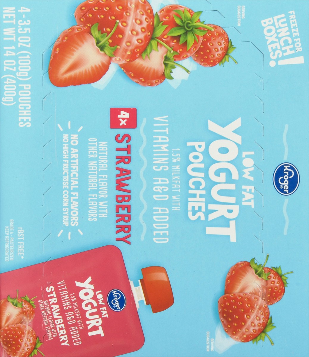 slide 9 of 11, Kroger Strawberry Yogurt Pouches - 4 ct; 3.5 oz, 4 ct; 3.5 oz