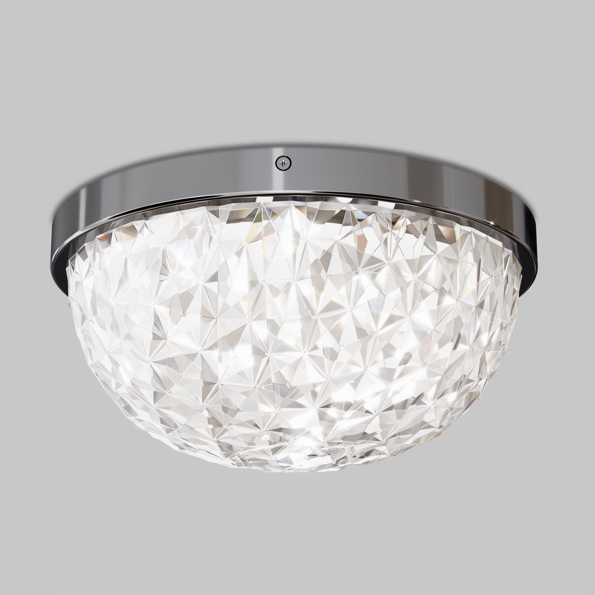 slide 2 of 6, allen + roth Avalyn 1 -Light 12.99-in Gloss Chrome Integrated LED Flush Mount Light, 1 ct