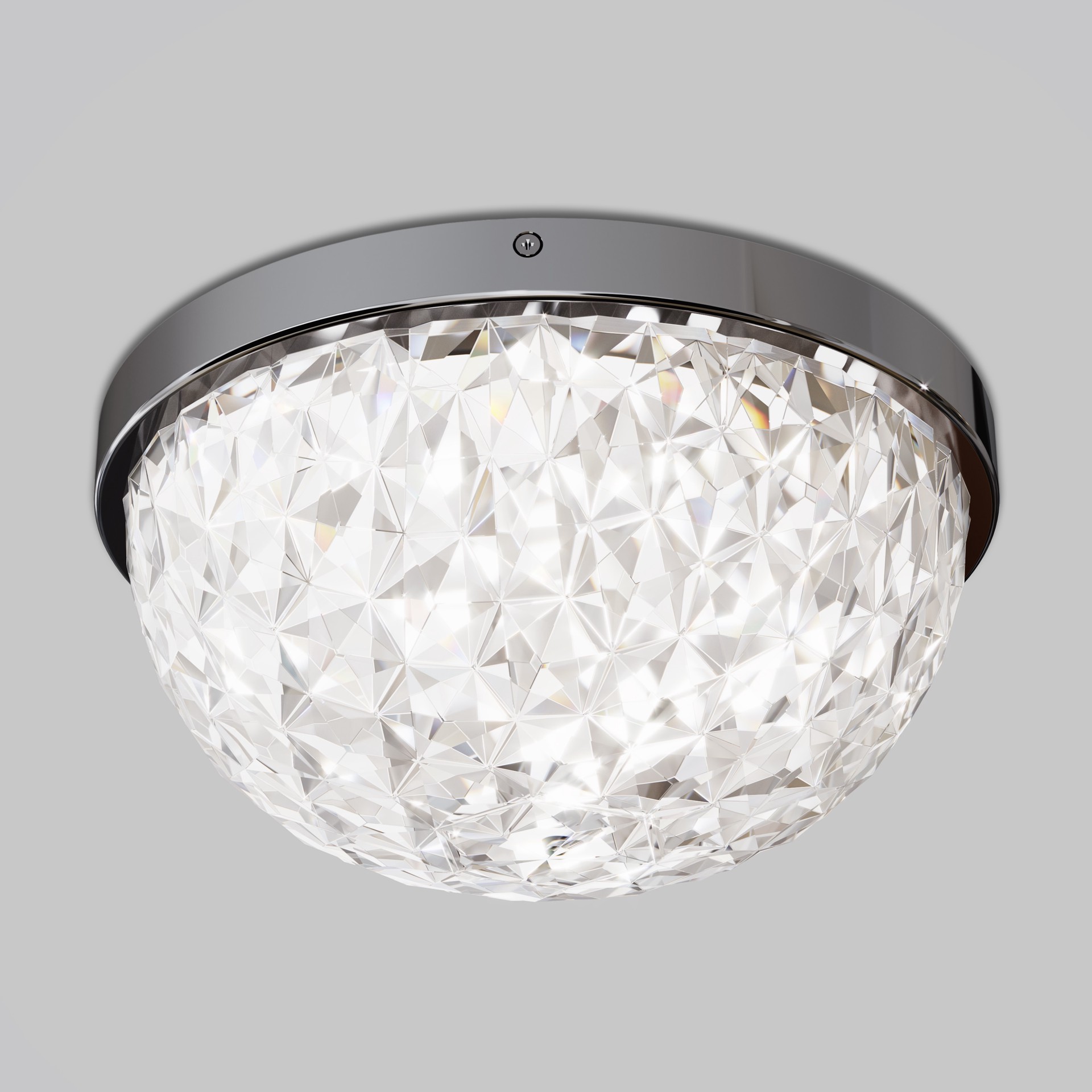 slide 3 of 6, allen + roth Avalyn 1 -Light 12.99-in Gloss Chrome Integrated LED Flush Mount Light, 1 ct