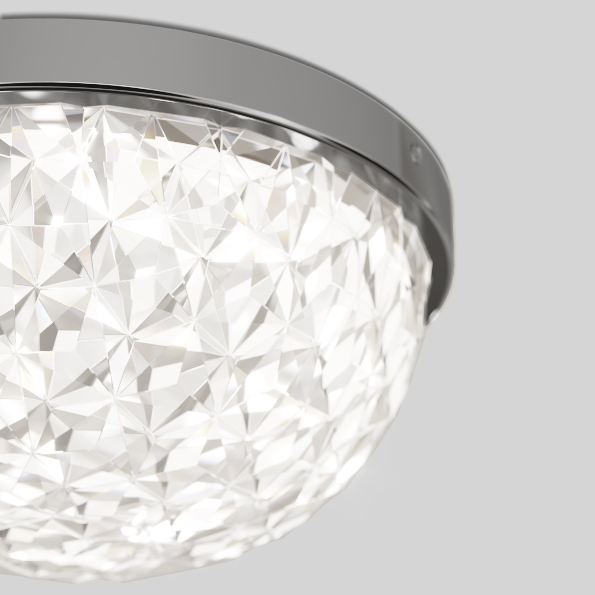 slide 4 of 6, allen + roth Avalyn 1 -Light 12.99-in Gloss Chrome Integrated LED Flush Mount Light, 1 ct