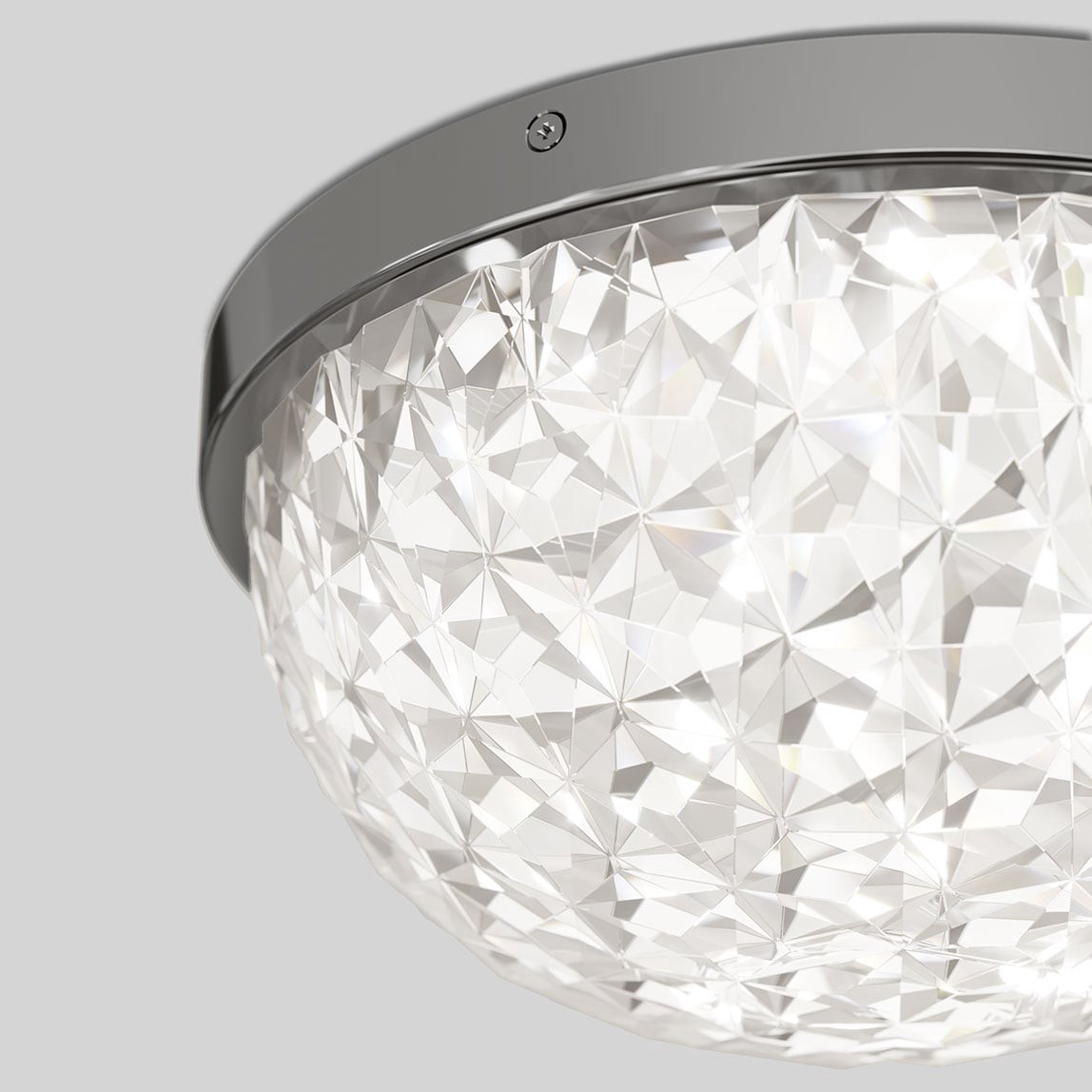 slide 5 of 6, allen + roth Avalyn 1 -Light 12.99-in Gloss Chrome Integrated LED Flush Mount Light, 1 ct