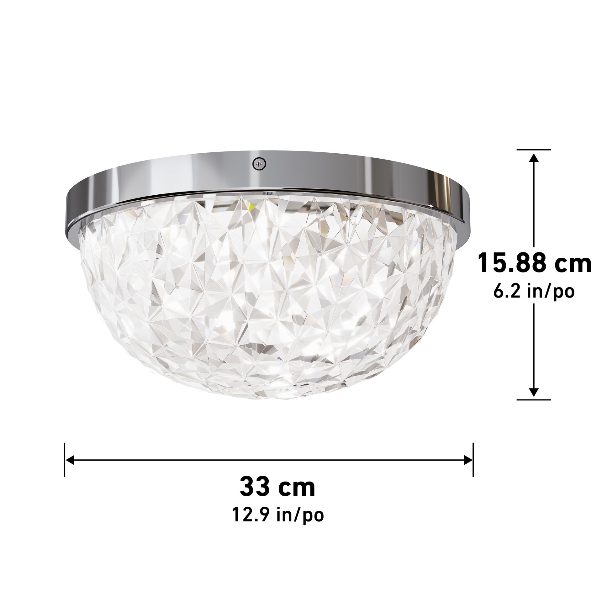 slide 6 of 6, allen + roth Avalyn 1 -Light 12.99-in Gloss Chrome Integrated LED Flush Mount Light, 1 ct