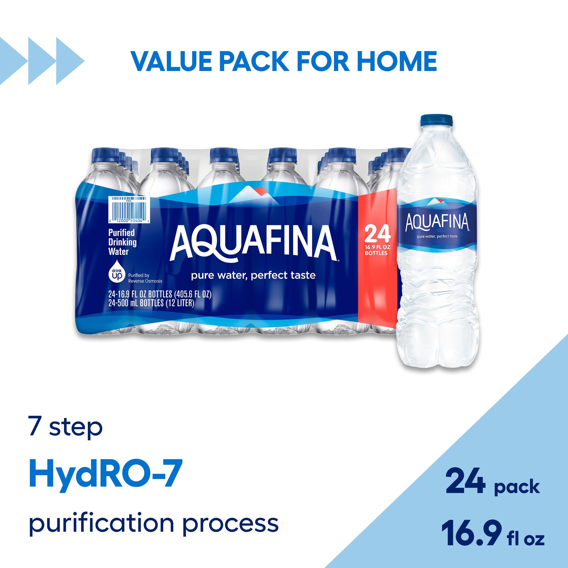 slide 2 of 2, Aquafina 24 -Pack 16.9-fl oz Purified Bottled Water, 1 ct
