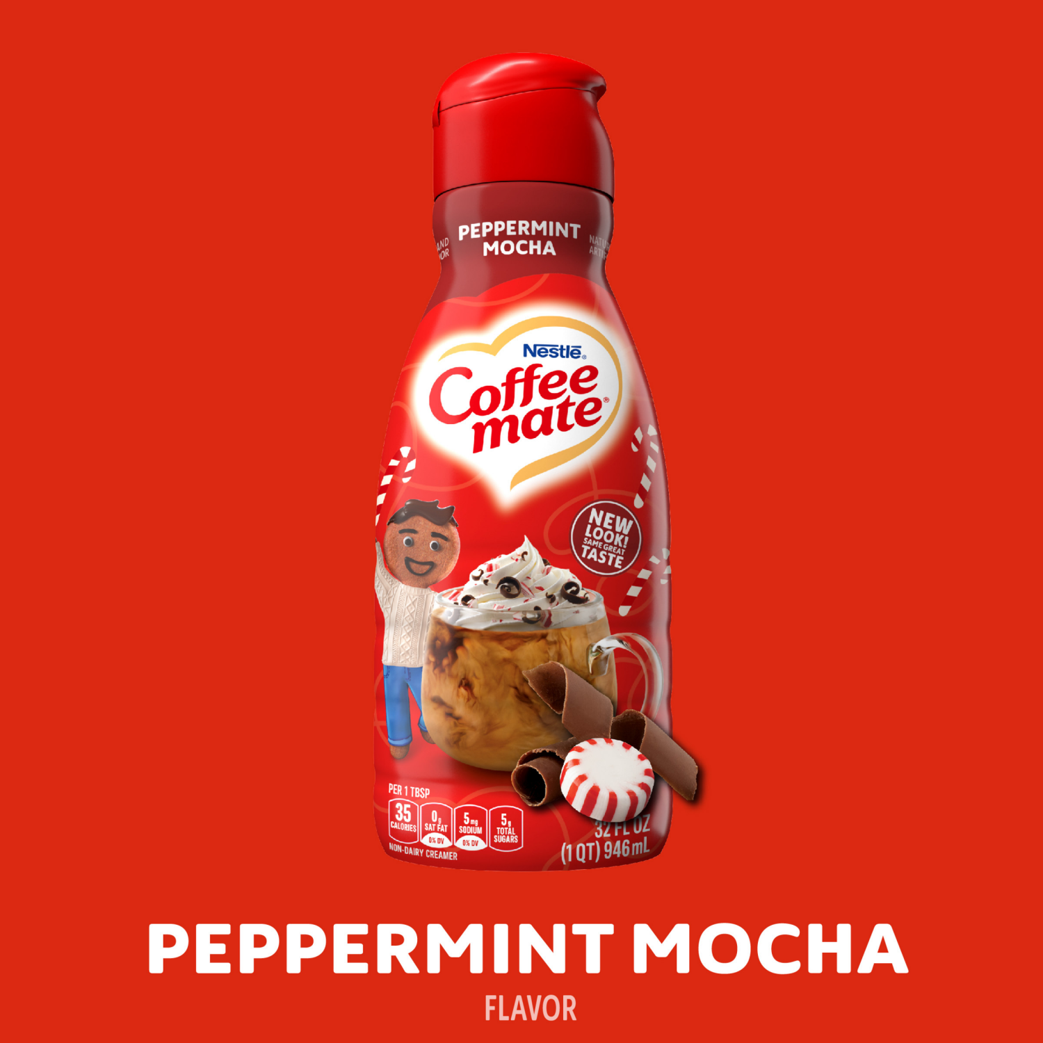 slide 4 of 5, Coffee-Mate Coffee mate Peppermint Mocha Flavored Liquid Coffee Creamer, 32 oz