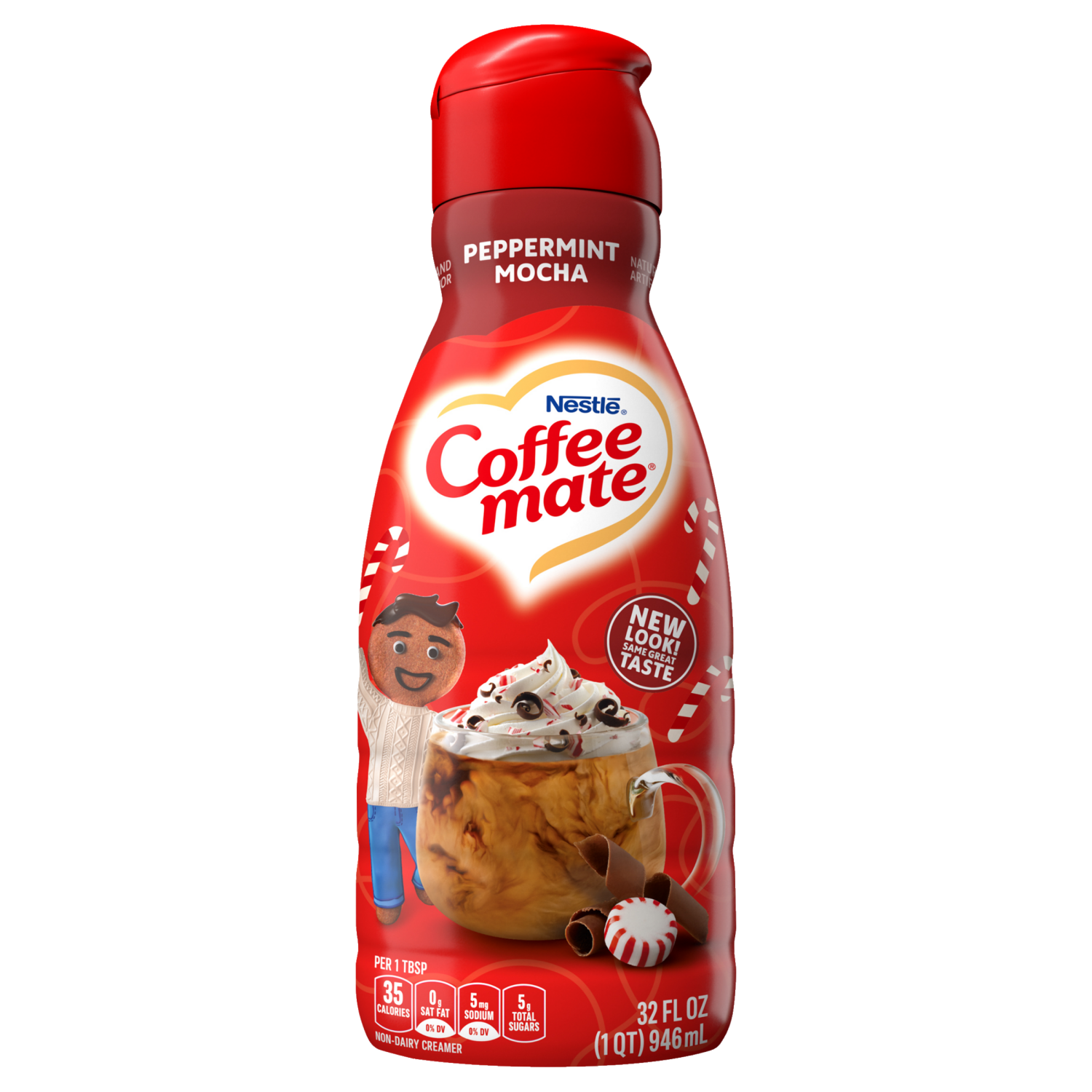 slide 1 of 5, Coffee-Mate Coffee mate Peppermint Mocha Flavored Liquid Coffee Creamer, 32 oz