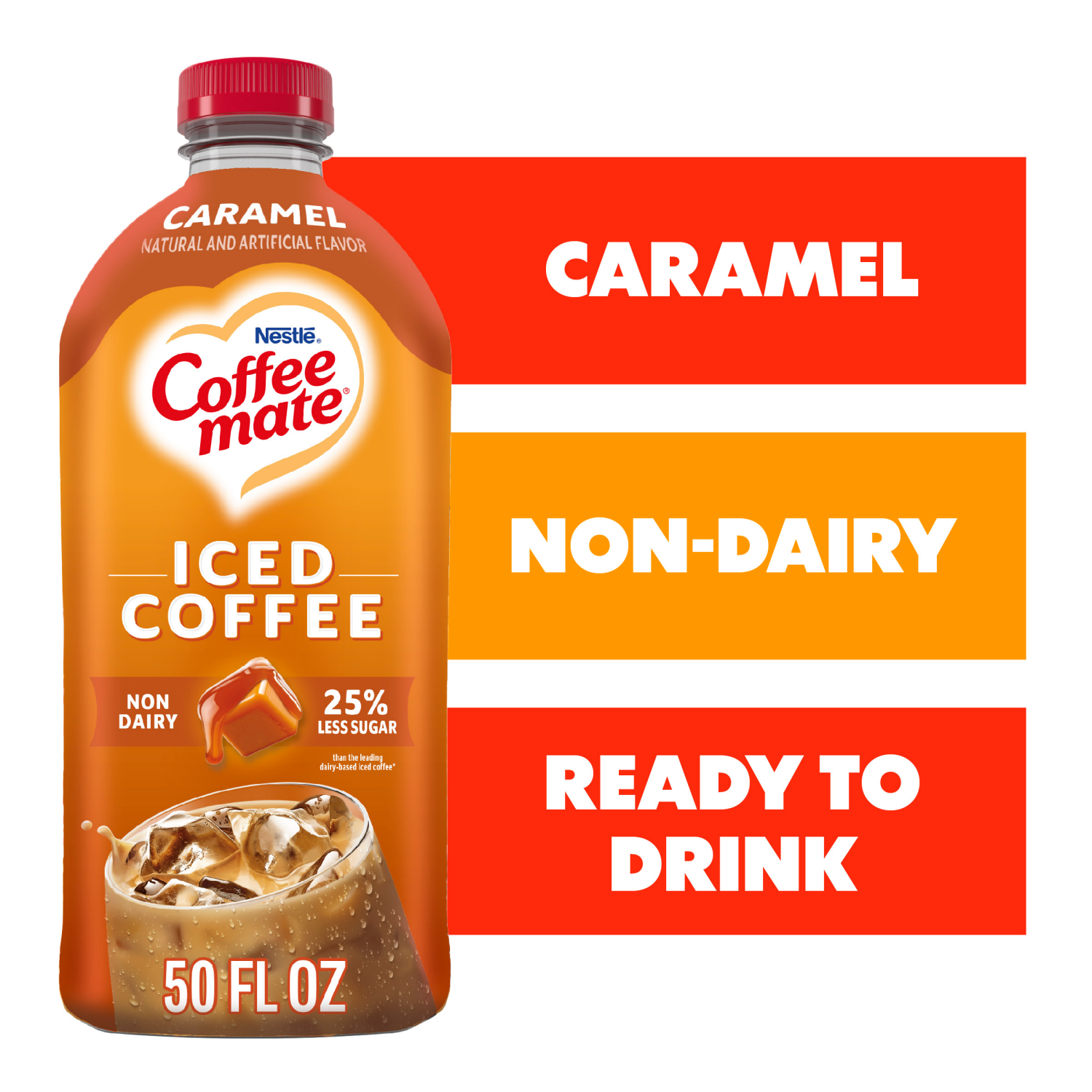 slide 1 of 5, Coffee-Mate Nestle Coffee Mate Caramel Iced Coffee, Non Dairy Coffee Drink 50 fl oz., 50 fl oz