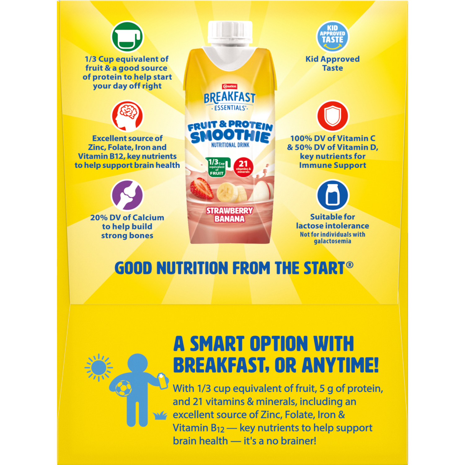 slide 4 of 6, Carnation Breakfast Essentials Strawberry Banana Nutritional Drink 6 - 8 fl oz Cartons, 6 ct