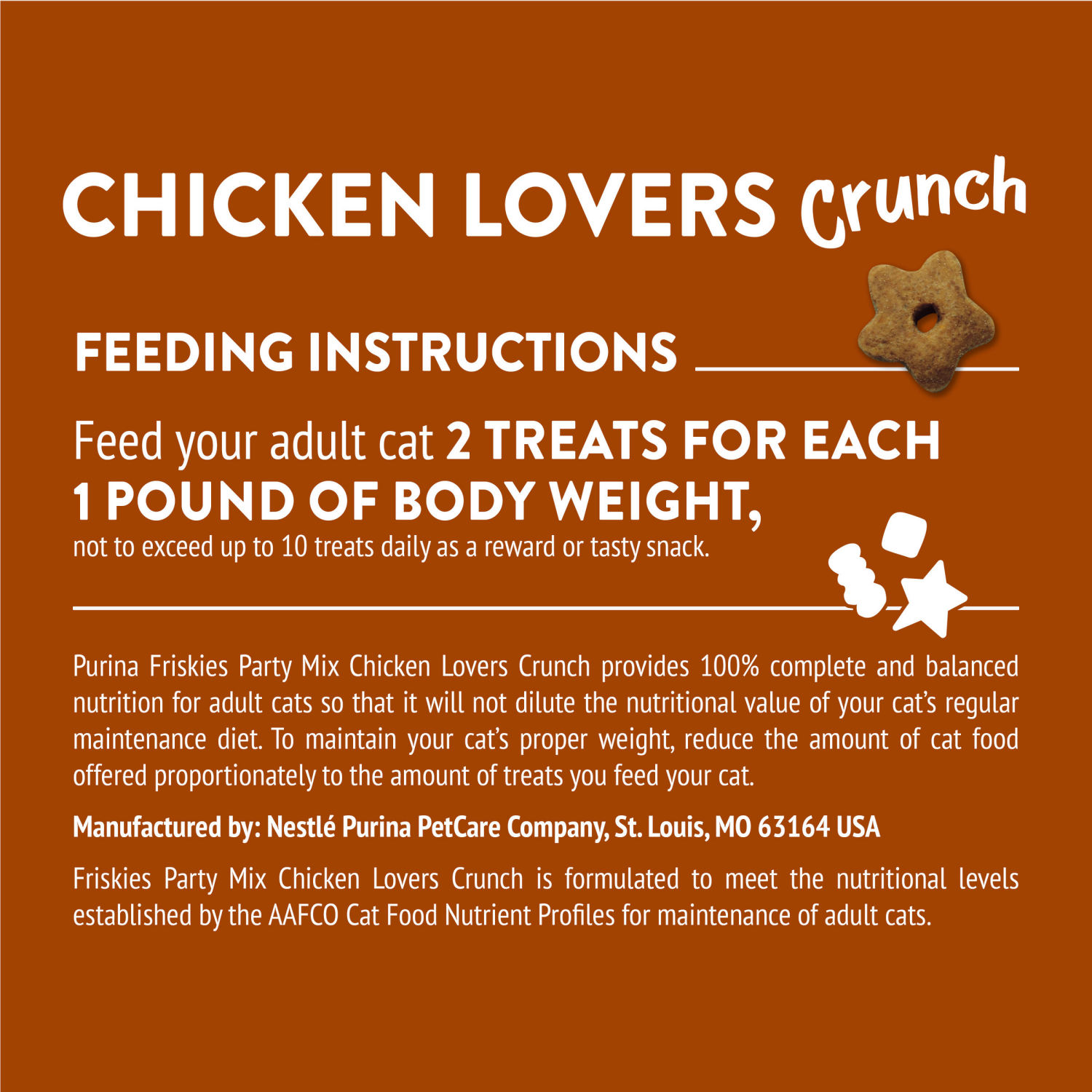 slide 5 of 5, Friskies Purina Friskies Cat Treats, Party Mix Chicken Lovers Crunch - 20 oz. Canister, 20 oz