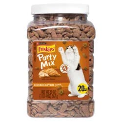 Friskies Purina Friskies Cat Treats, Party Mix Chicken Lovers Crunch - 20 oz. Canister