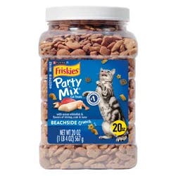 Friskies Purina Friskies Cat Treats, Party Mix Beachside Crunch - 20 oz. Canister