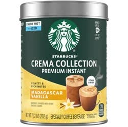 Starbucks Crema Collection Premium Instant Madagascar Vanilla Coffee Beverage 7.12 oz