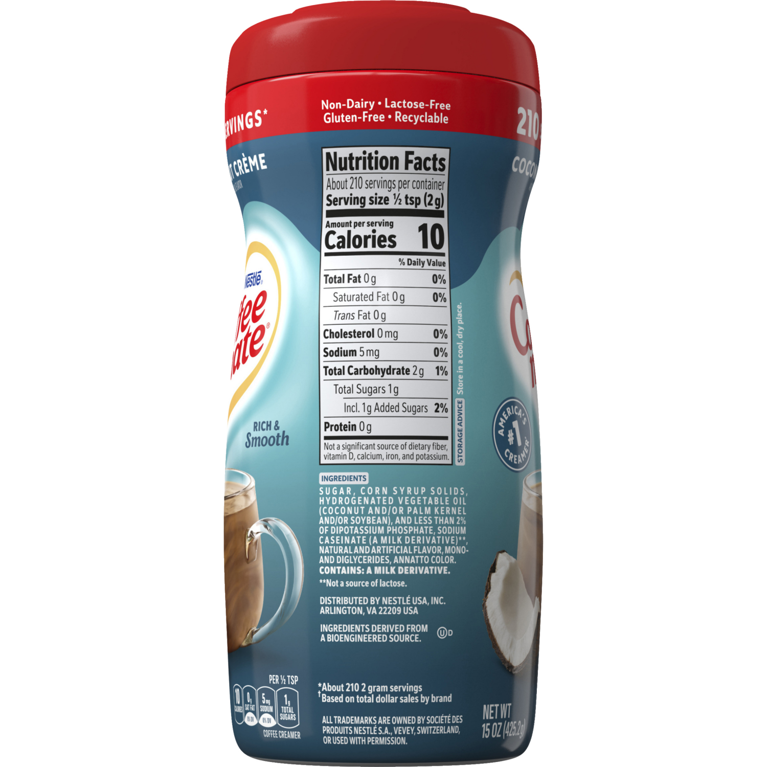 slide 3 of 4, Coffee-Mate Non-Dairy Coconut Creme Creamer 15 oz, 15 oz