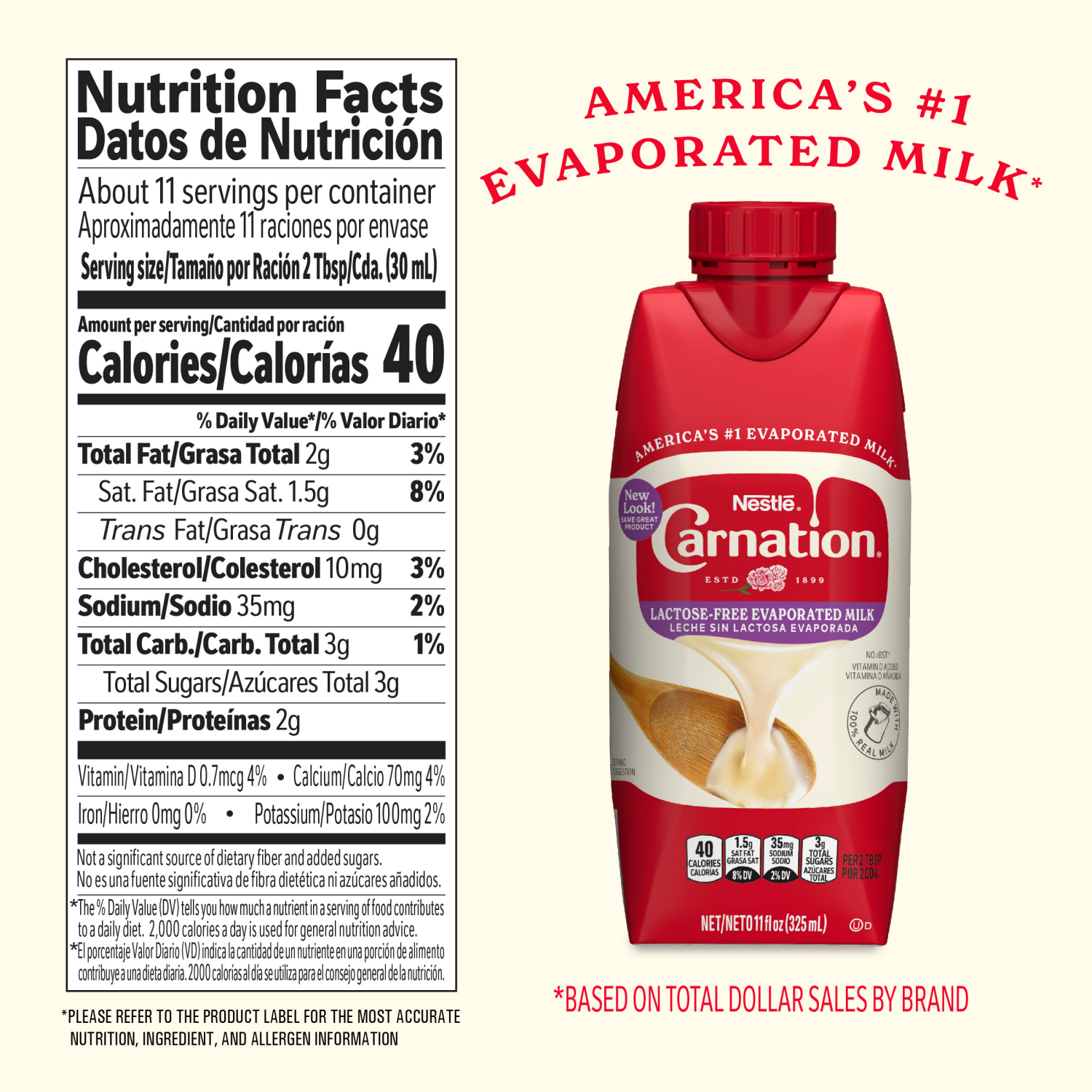 slide 5 of 8, Carnation Nestle Carnation Lactose Free Evaporated Milk, Vitamin D Added, 11 fl oz