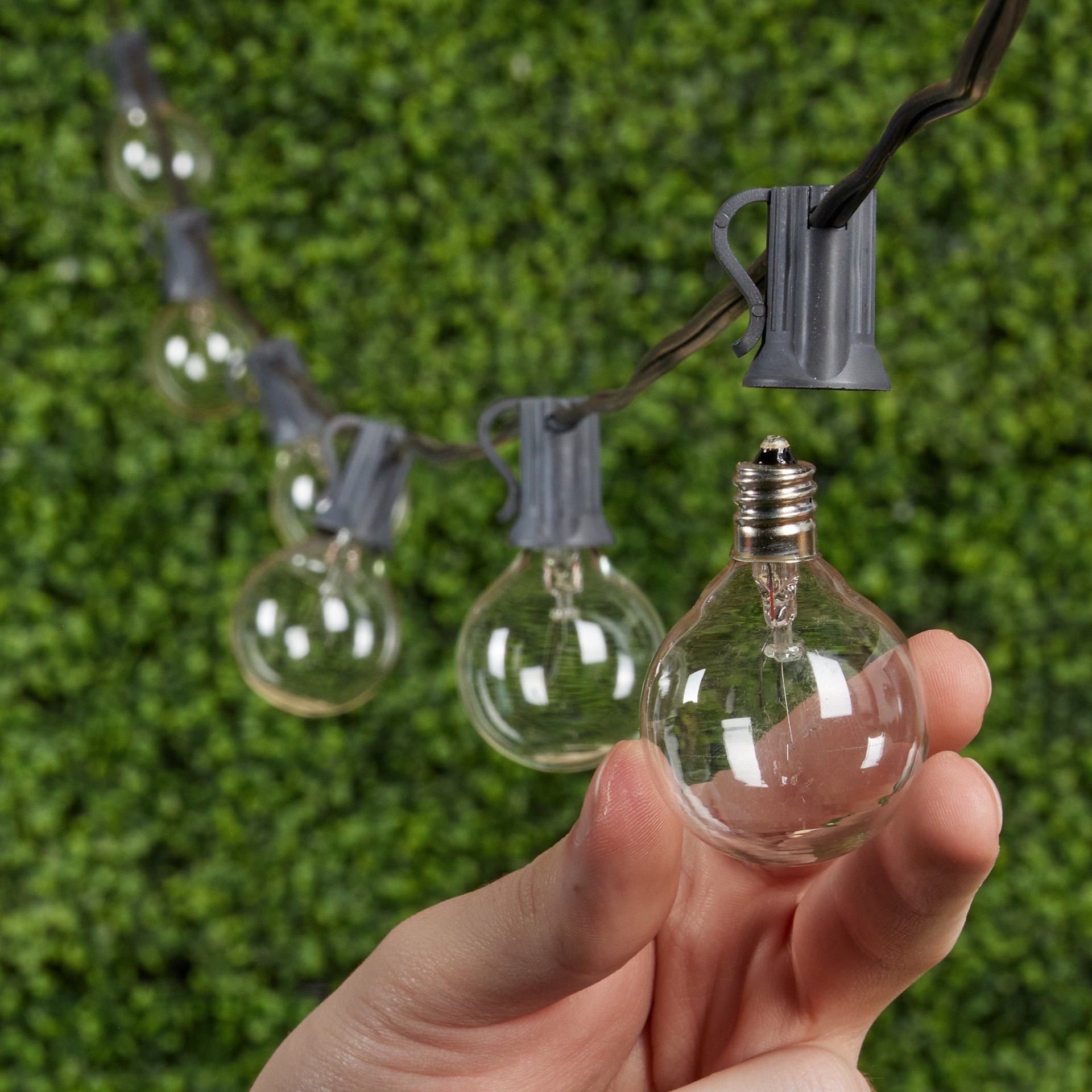 slide 2 of 6, Harbor Breeze 13-ft Plug-in Black Indoor/Outdoor String Light with 10 White -Light Incandescent Globe Bulbs, 1 ct