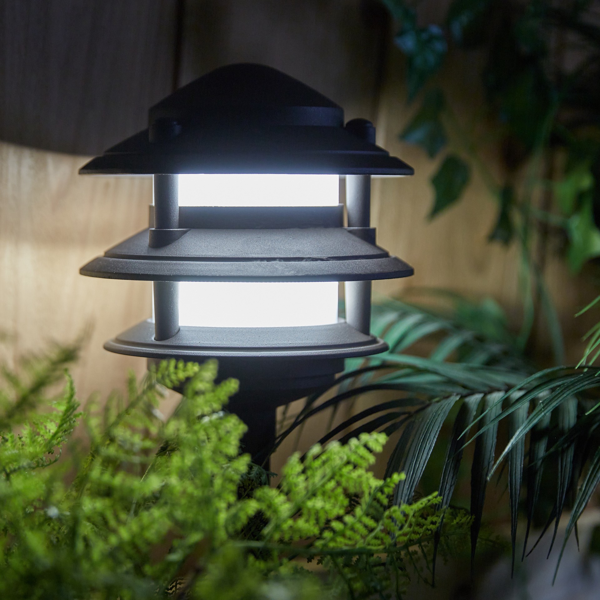 slide 4 of 6, Harbor Breeze 60 -Lumens 4.5 -Watt Bronze Line voltage Plug-in LED Outdoor Path Light ( 3000-K ), 1 ct