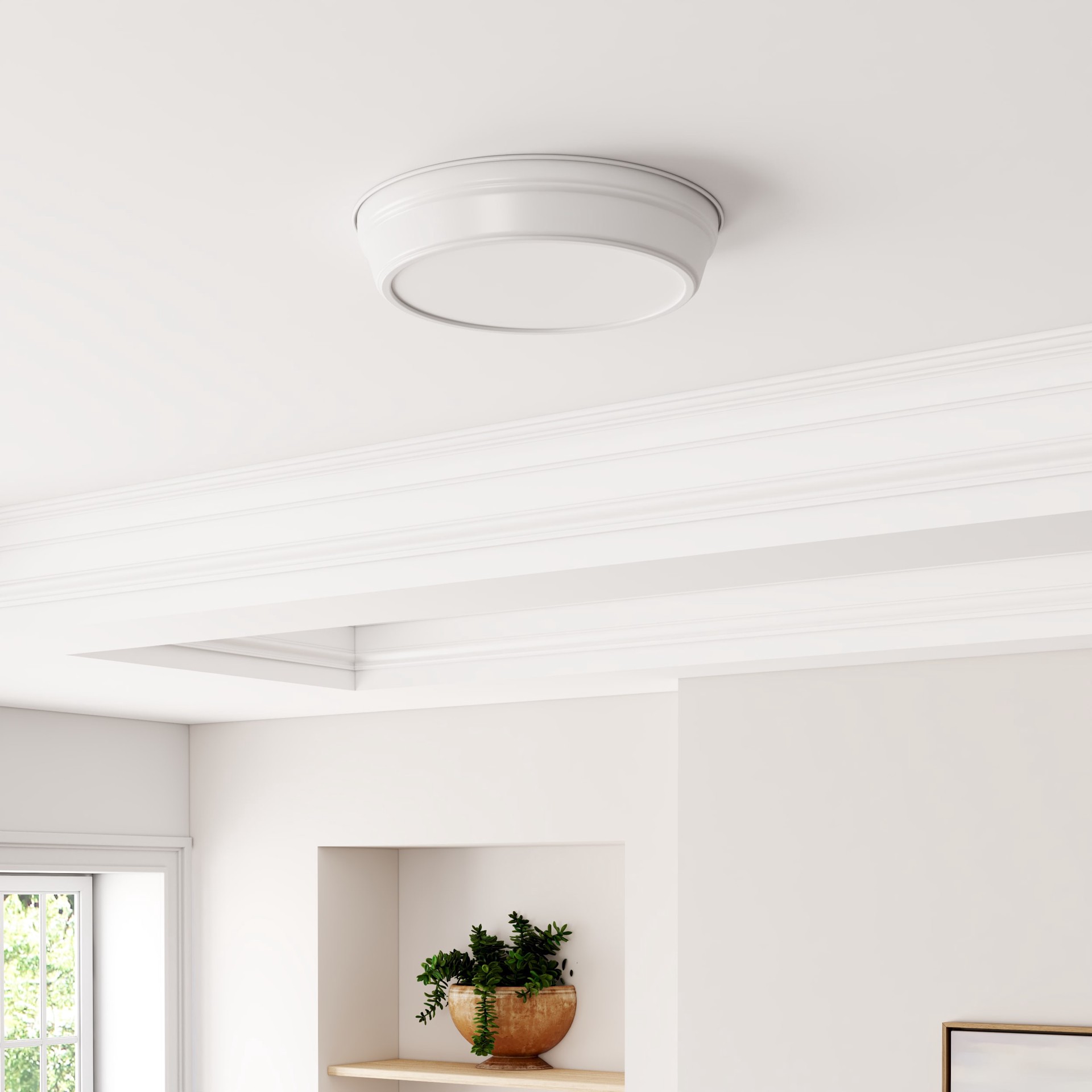 slide 4 of 6, Project Source Bella 13-in Matte White Integrated LED Flush Mount Light, 1 ct