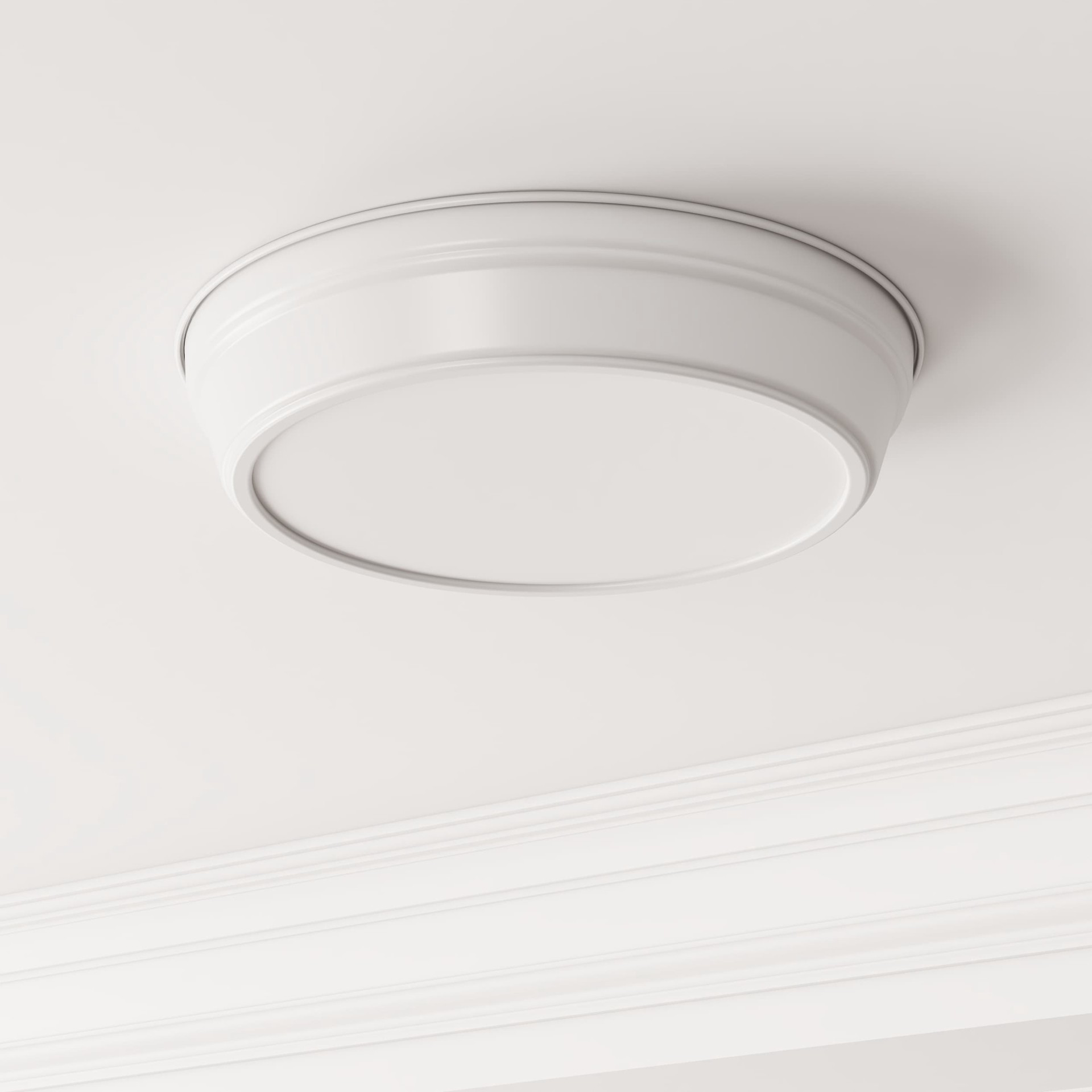 slide 5 of 6, Project Source Bella 13-in Matte White Integrated LED Flush Mount Light, 1 ct