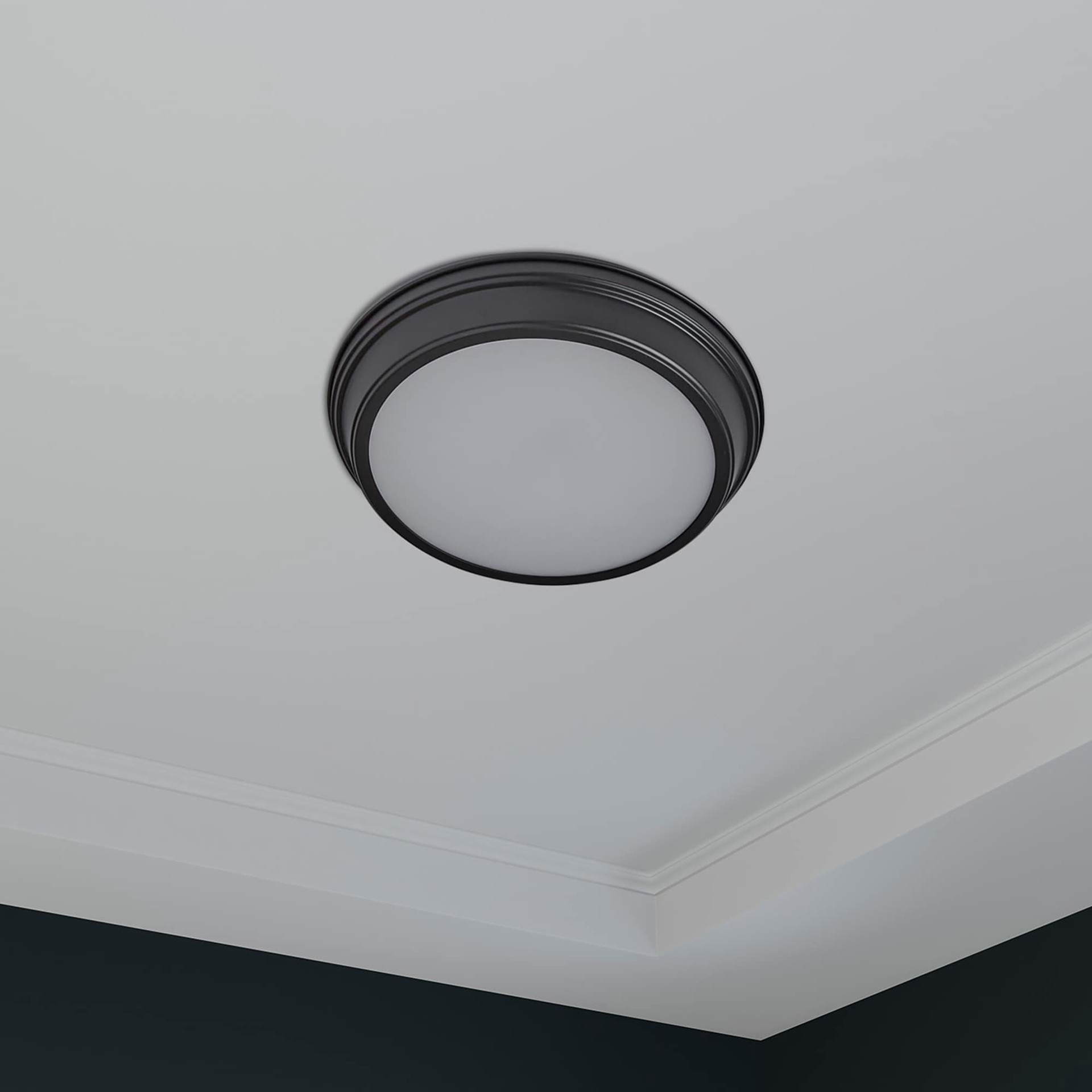 slide 2 of 6, Project Source Bella 13-in Matte Black Integrated LED Flush Mount Light, 1 ct