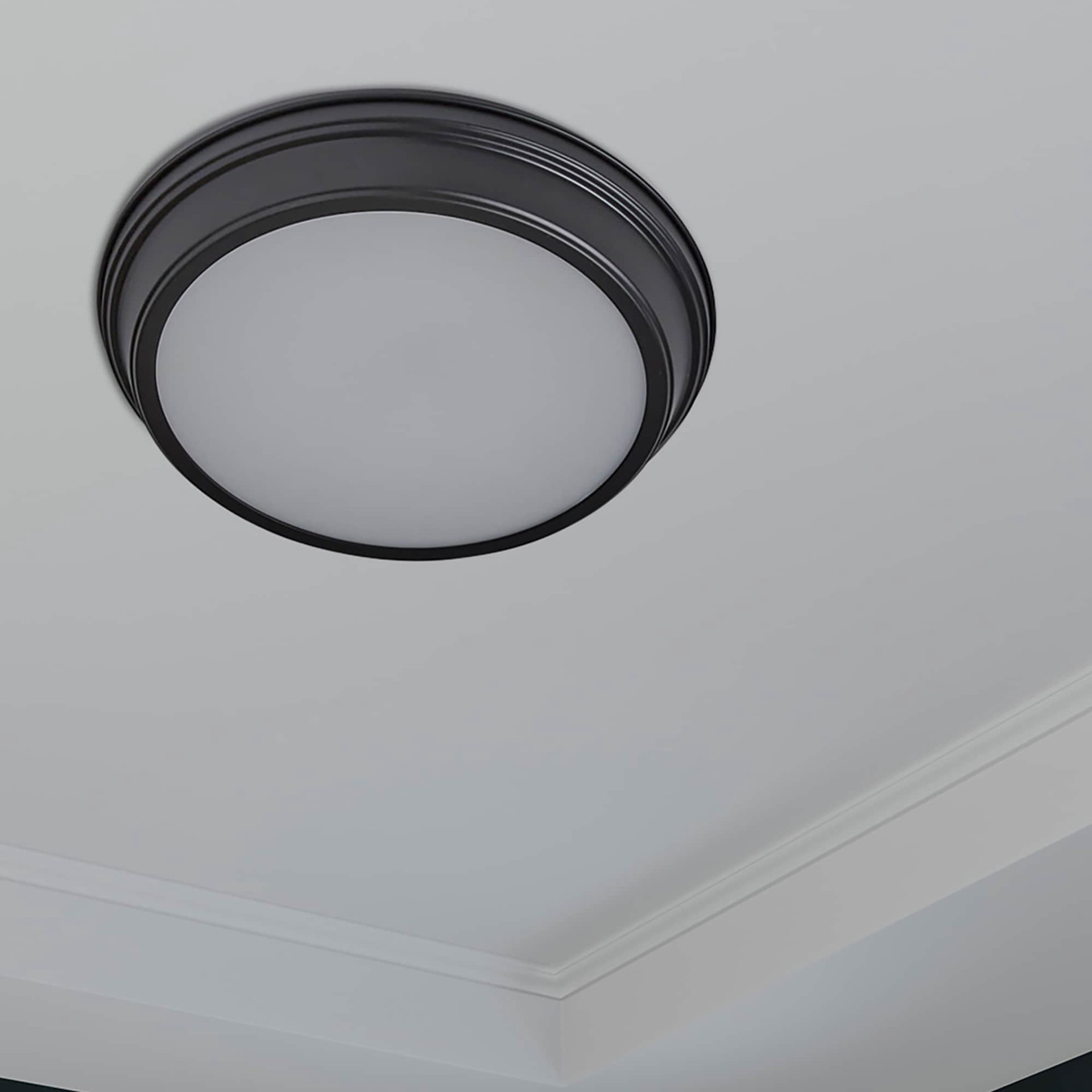 slide 3 of 6, Project Source Bella 13-in Matte Black Integrated LED Flush Mount Light, 1 ct