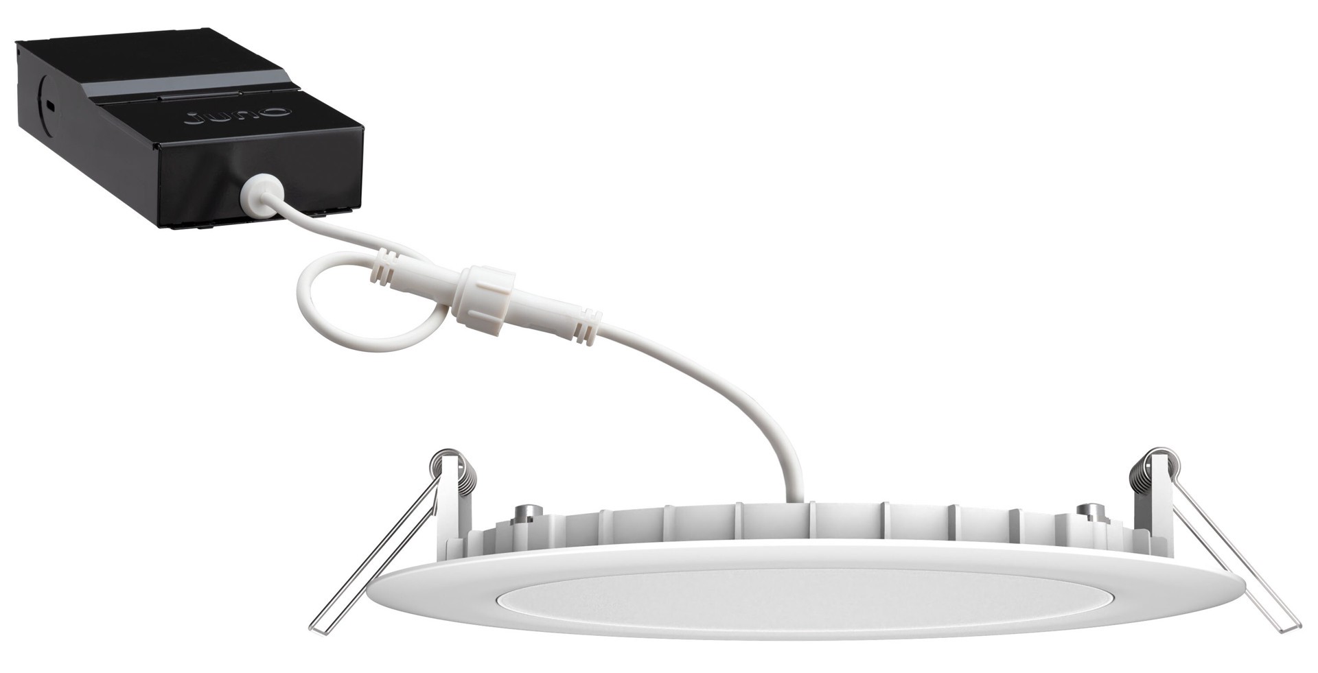 slide 2 of 6, Juno Contractor Select WF6C Smart Compatible Bluetooth Compatibility Matte White 6-in 1000 -Lumens Switchable white Round Dimmable LED Canless Wet rated Recessed Downlight, 1 ct